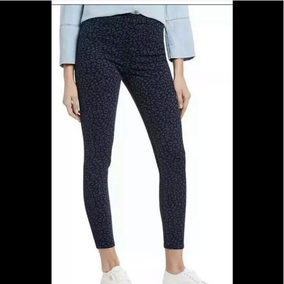 Spanx Womens Blue Leopard Print Medium Wash Regular Fit Jegging Jeans Size Small - Picture 1 of 8